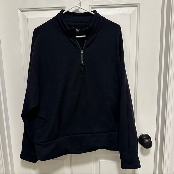 Athleta Altitude Polartec Half Zip Sweatshirt with zip pockets Black Size 2X - Picture 4 of 9